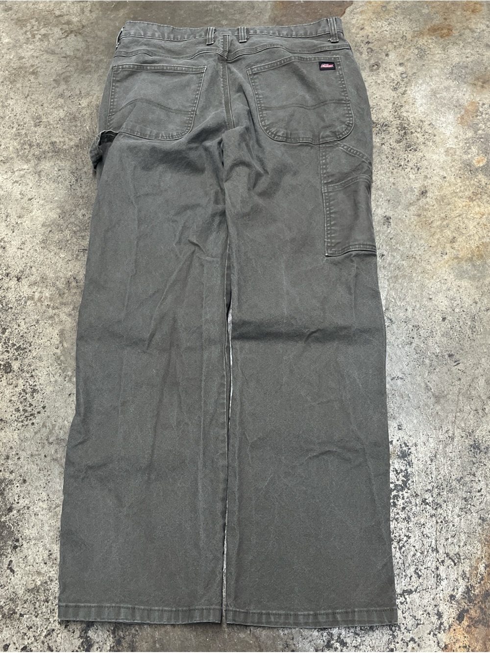 Dickies Carpenter Pants Men’s 34 x 32 Olive Faded Durable Heavyweight Workwear - Picture 2 of 4